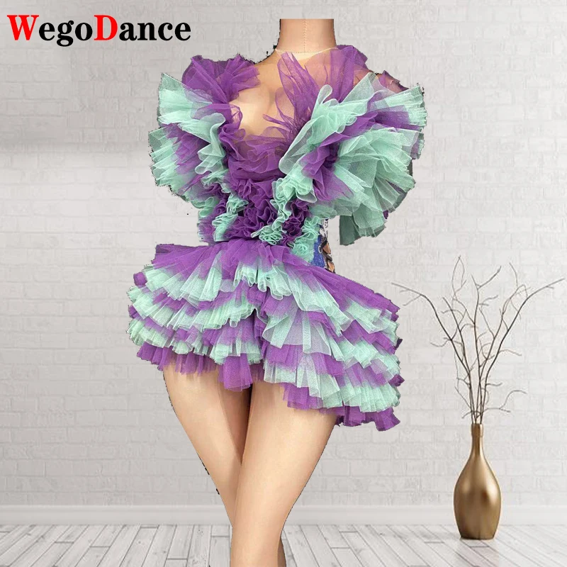 

New Women Fashion Drag Queen Costumes Colorful Dancer Clothes