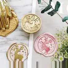 Олень воск печать штамп Рождество олень воск напечатанное Свадебное приглашение уплотнения индивидуальный восковой уплотнения плавильной печи набор ложек сообщение продавец