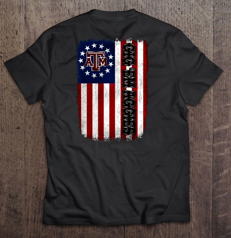 

Gig 'Em Aggies Texas A&M University American Flag Version T-Shirts