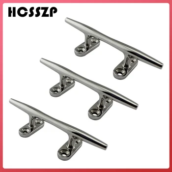 

HCSSZP Boat Accessories Shipyard Deck Base Cleat Mirror Polished 316 Stainless Steel 4"5"6"8"10"12" Round Cable Boat Accessories