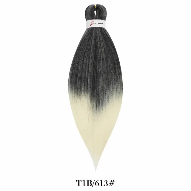 Pre Stretched Kanekalons Braiding Hair Easy Crochet Braid Hair Extension Yaki Straight Ombre For Woman Aigemei EZ Braids #613