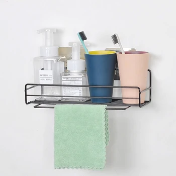 

European-Style Wrought Iron Wall-Mounted Racks Free Punching Bathroom Storage Rack Storage Shelf Shower Wall Shelf Kitchen Bathr