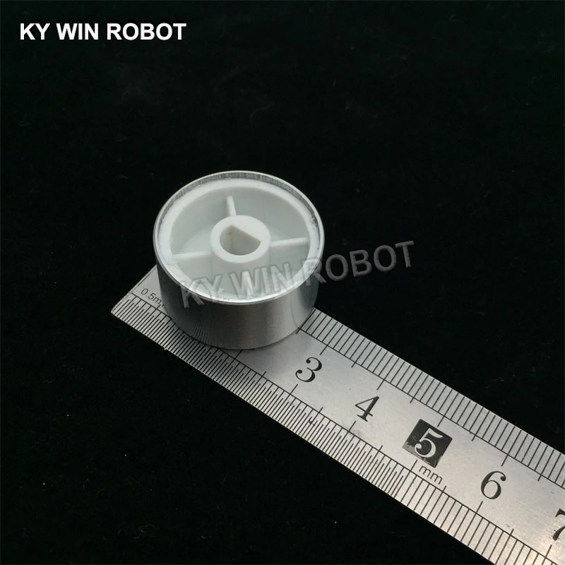 1 pcs 25x13mm 6mm Shaft Hole Aluminum Alloy Potentiometer Knob White (D-axis)
