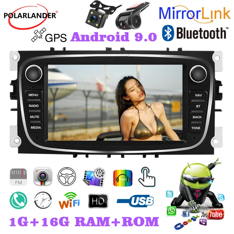 7-дюймовый 2 Din емкостный сенсорный автомобильный радиоприемник GPS WiFi Android iOS Airplay