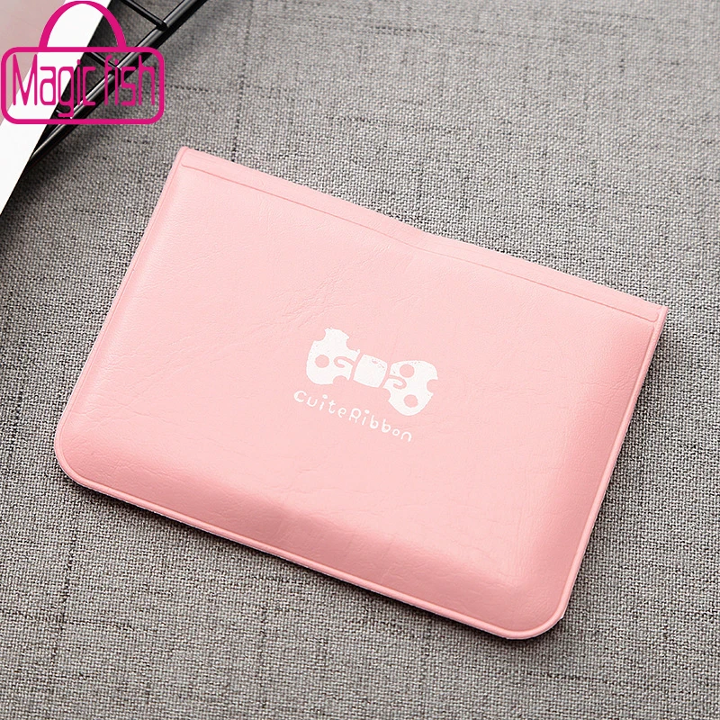 Rose red Magic fish Bowknot 12 Card Slot Bank Card Package 4 Color Creative Cartoon Short Style Lady Card Holder Passport Holder - Цвет: Rose red