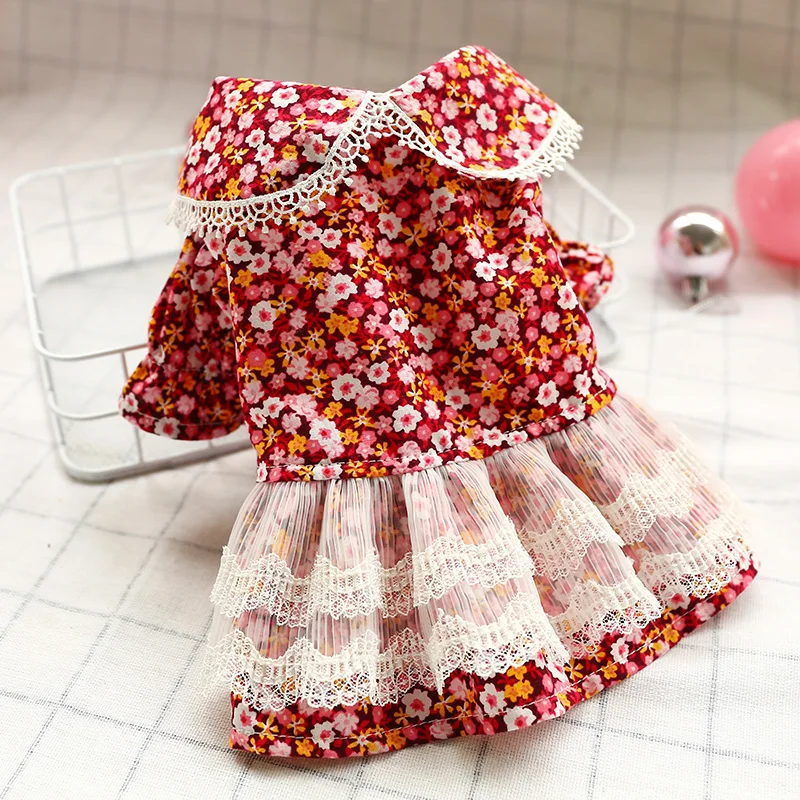 红色小碎花娃娃裙 (6)