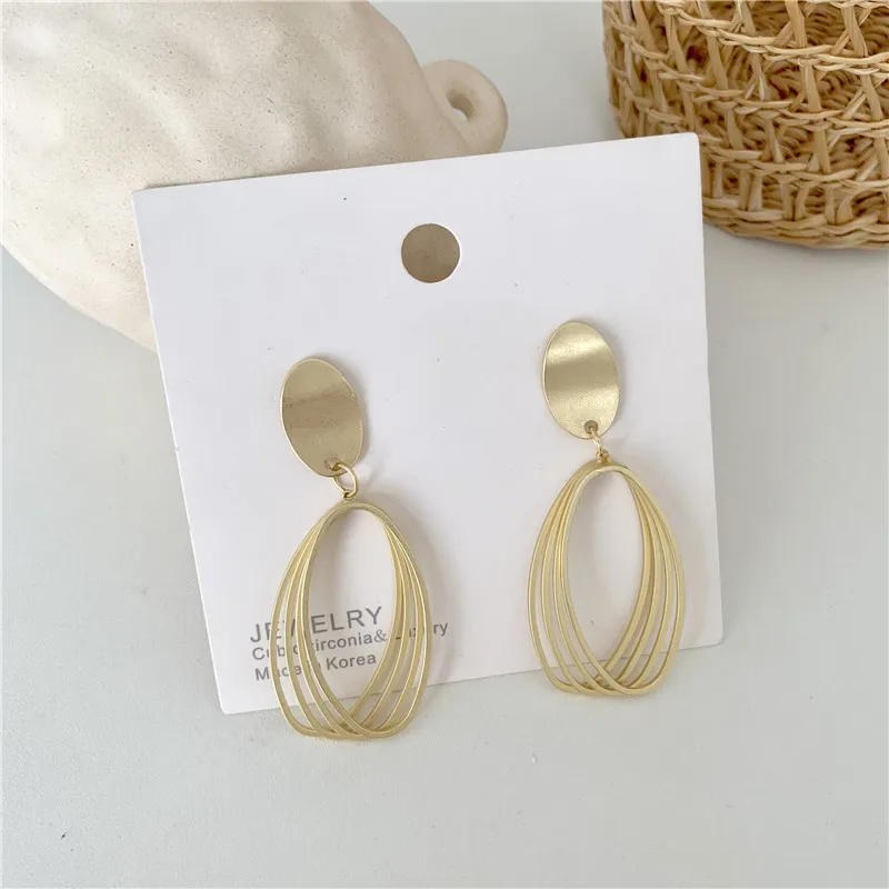 The Metal Hook Stainless Steel Multi-layer Openwork Tree Leaf Earrings Long Leaf Stud Earrings Free Shipping