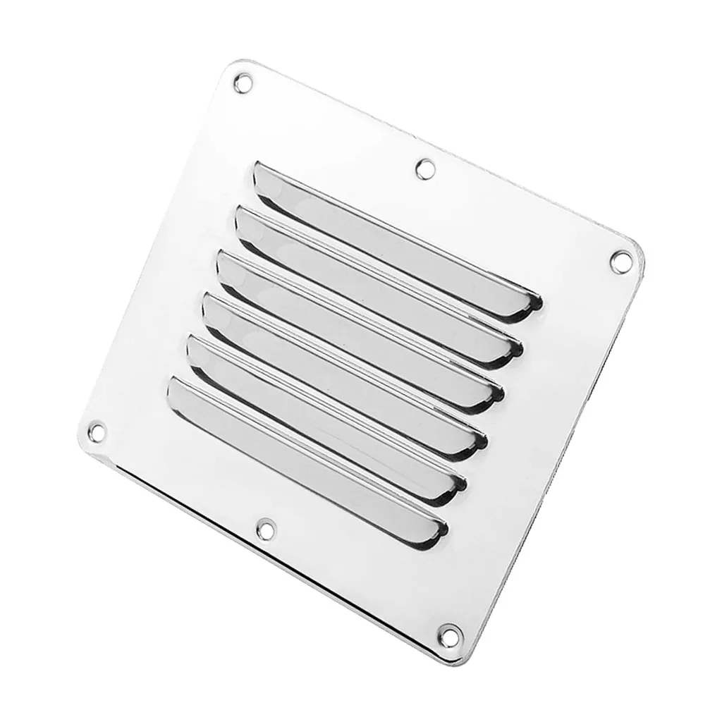 Square Air Vent Louver Ventilator Grille Cover Adjustable Exhaust Vent Stainless Steel for Boat Yacht Caravan Home