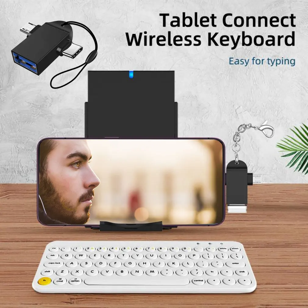 2 In 1 Type-C USB 3.0 Female To Micro USB OTG Adapter For Android Phone Data Converter For Tablet Hard Disk Aluminum Alloy