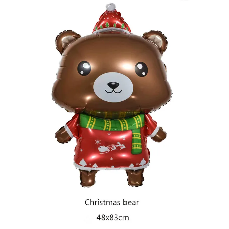Christmas bear Воздушные шарики в виде животных, гигантский Единорог, вечерние украшения для дня рождения, Детские Мультяшные фольгированные шары, Свадебные вечерние шарики для маленьких мальчиков, игрушки - Цвет: Christmas bear