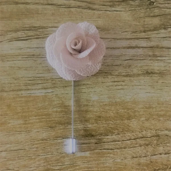 Бежевый 20Pcs/Lot Handmade Guest Boutonniere Pins Silk Rose Artificial Flowers Groomsman Best Men Women Brooch Corsage Wedding Flower - Цвет: Бежевый