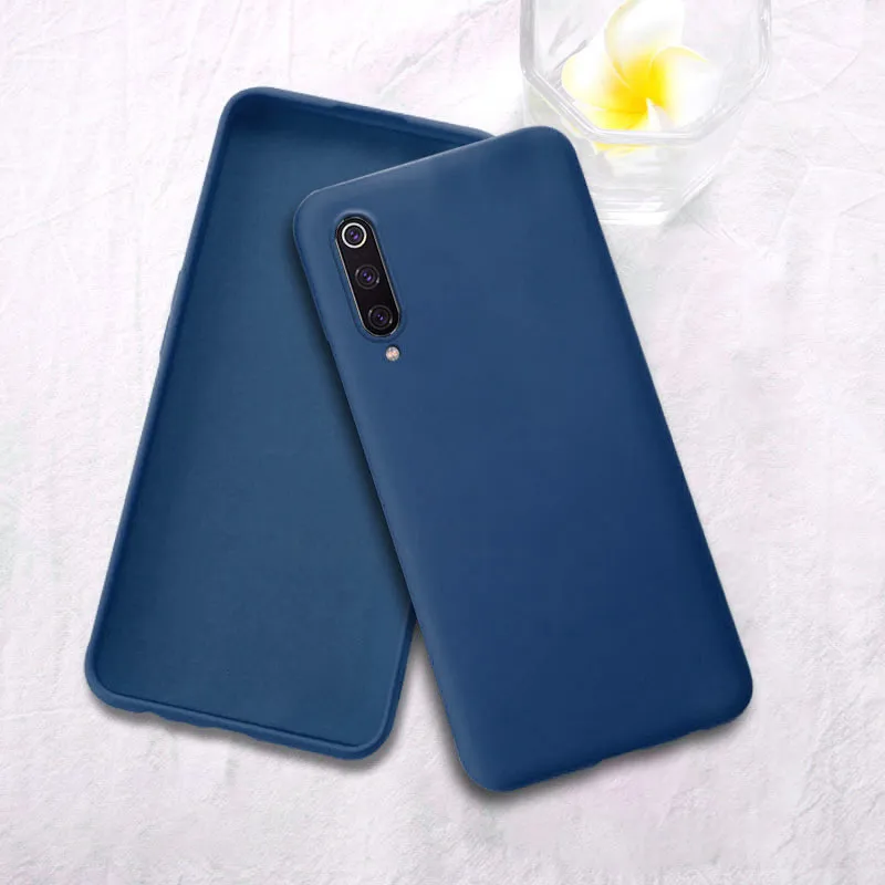 Мягкая накладка из жидкого силикона чехол для телефона для Xiaomi Redmi Note 8, 7, 6, 5, 8 лет K20 тонкий Чехол чехол s для Xiaomi 8 SE 9 Pro 7A 8A 6A 6X 5X A2 A1 - Цвет: Тёмно-синий