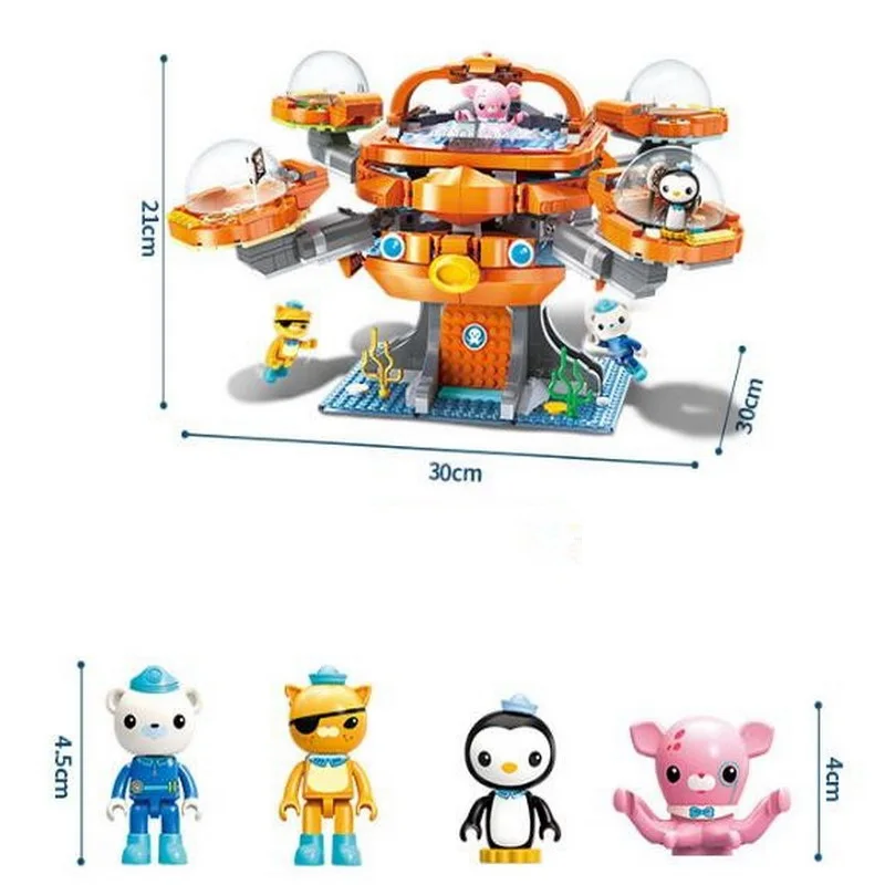 Просветить 3708 698 шт. Octonauts Осьминог октопод Playset барнаклс, строительные блоки, кирпич комплект совместимый дизайн, мобильные игрушки