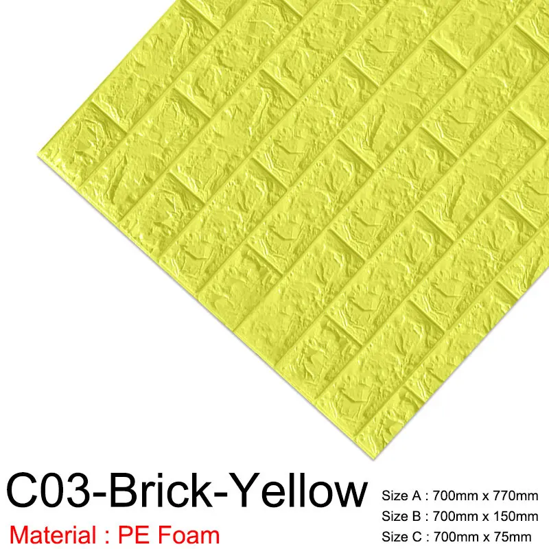 C03-Brick-Yellow 3D Обои DIY мраморная кирпичная кожура и самоклеющиеся настенные стикеры s водонепроницаемые для кухни ванной дома настенные наклейки - Цвет: C03-Brick-Yellow