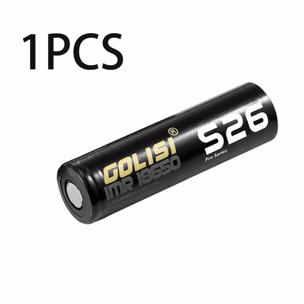 

GOLISI S26 Stable 18650 Rechargeable Battery 3.7V 2600mAh Wide Compatibility Lithium Battery for Torch Flashlight