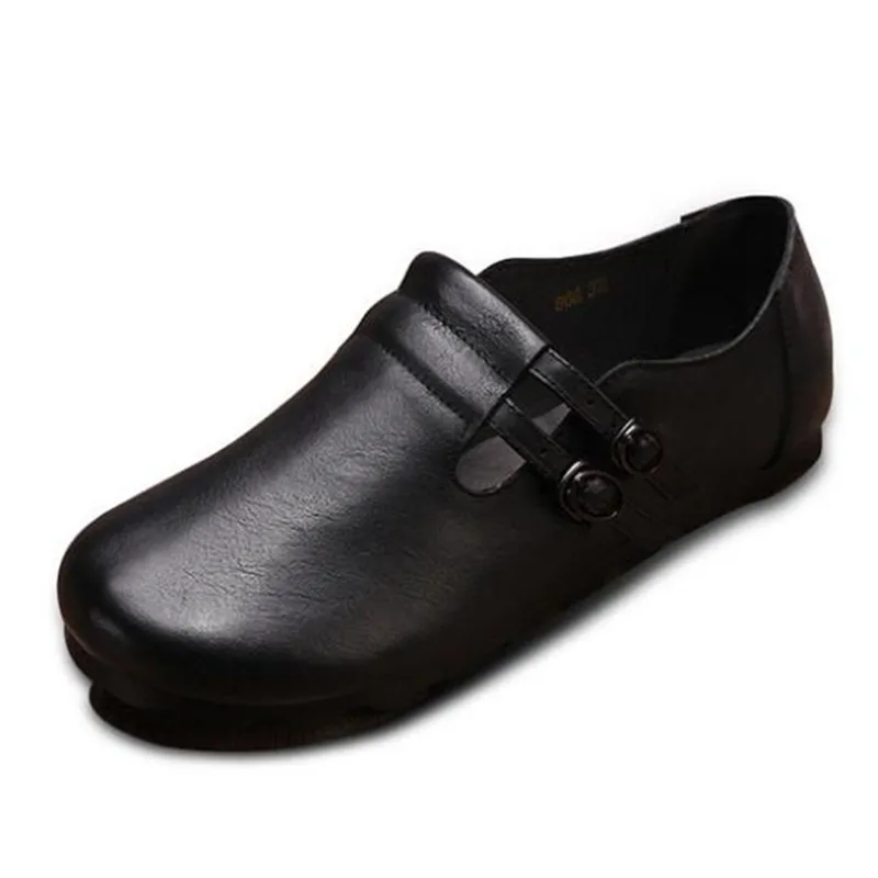 

2022 New Listing Full Genuine Leather Shoes Women Flat Shoes Round Head Deep Mouth Fashion Woman Flats Shoes Black Brown
