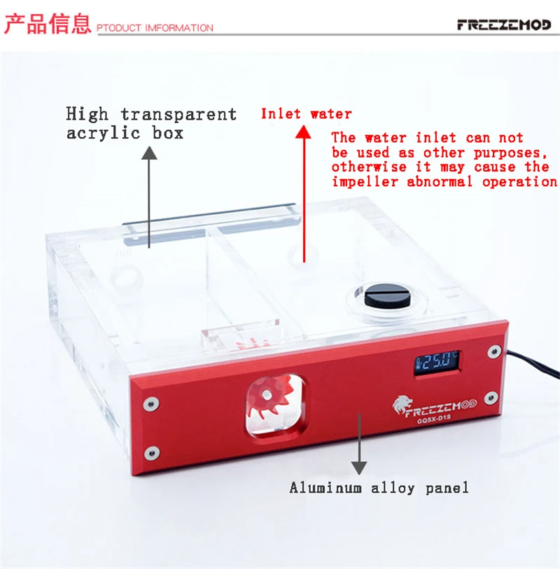 freezemod emissor de água para tanque de água óptico painel de sensor de temperatura de cristal líquido