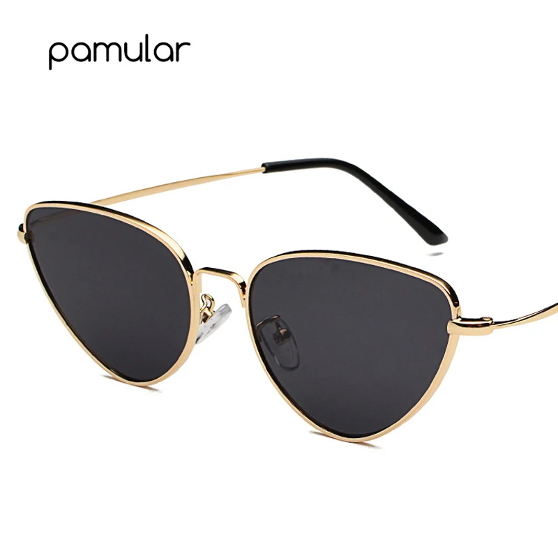 Pamularfashion различные формы панк Солнцезащитные очки, модный frontier, украшают форму лица - Цвет линз: greyandgolden
