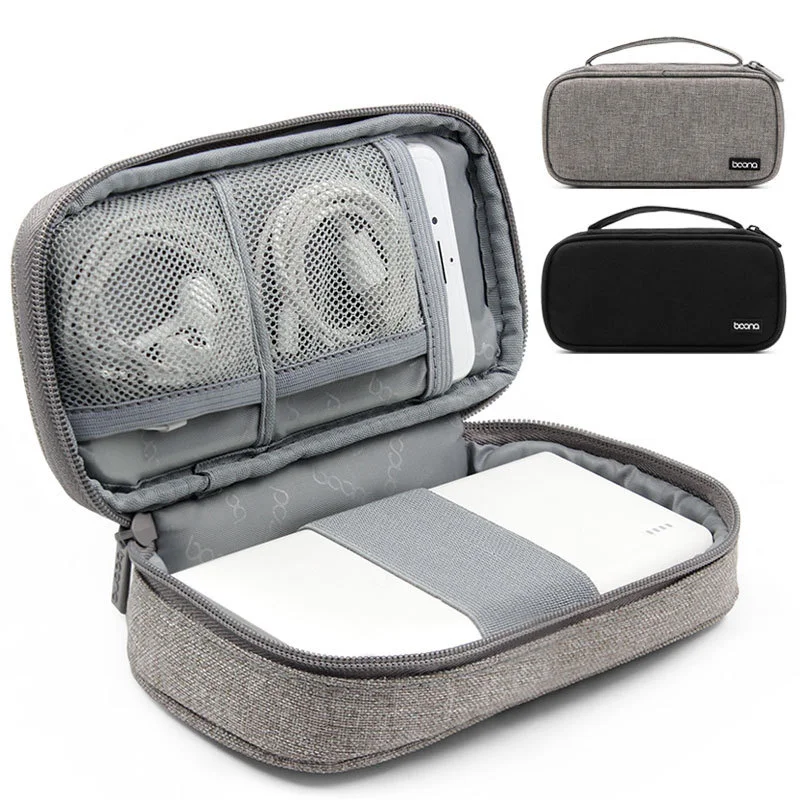 

Portable Power Bank Storage Bag Headset Cell Phone Data Line Handbags Desktop organizer Supplies Household Products Accessories