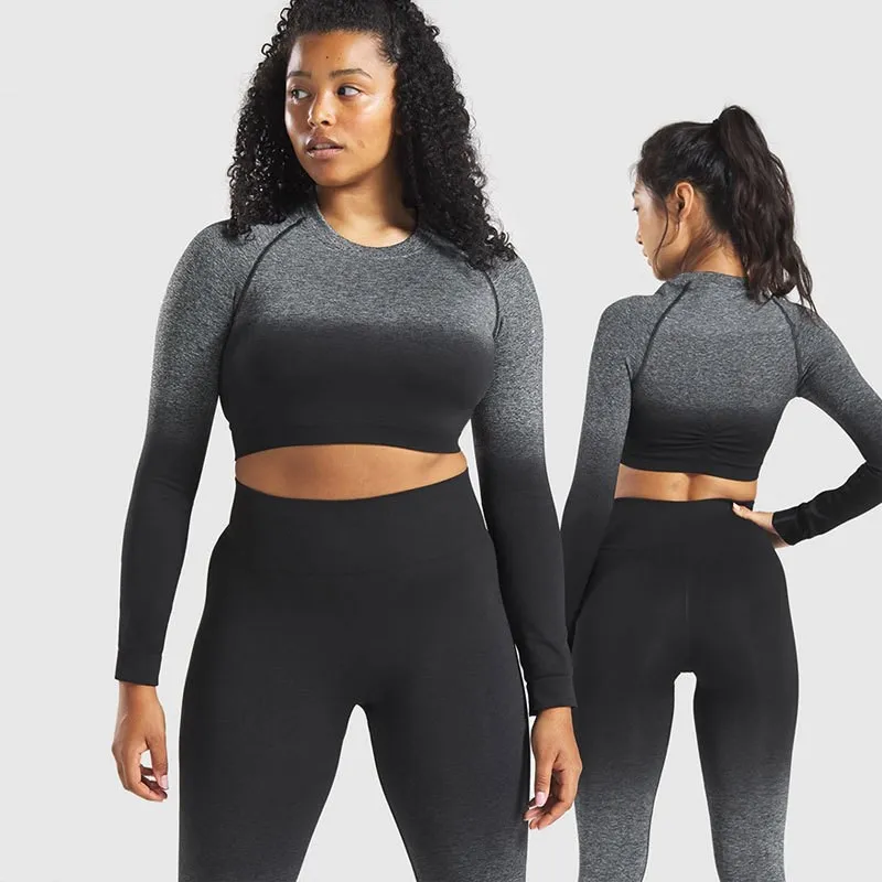 Женские Бесшовные Йога Спортивный комплект для тренажерного зала с высокой