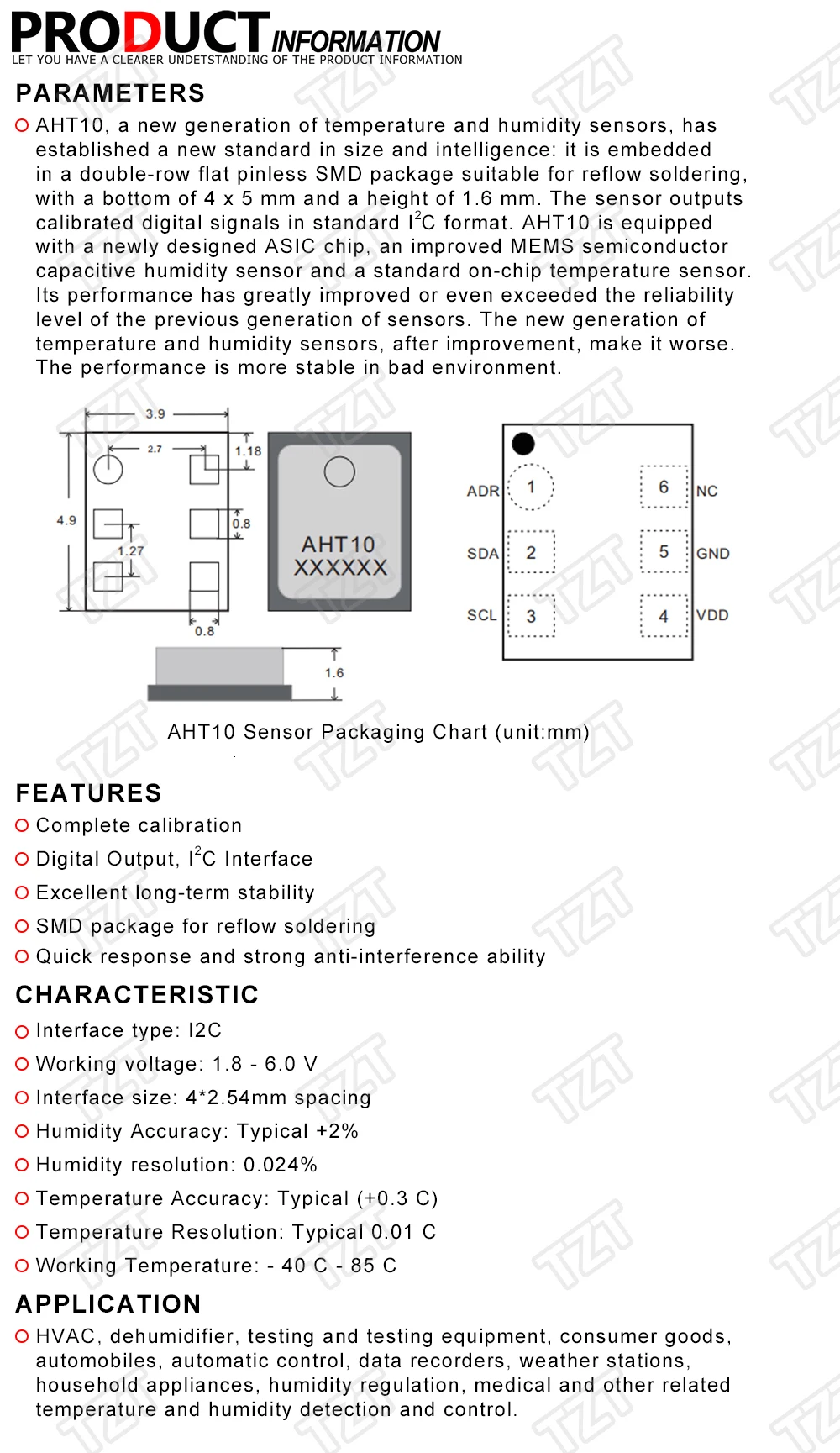 AHT10 High Precision Digital Temperature and Humidity Sensor Measurement Module I2C Communication Replace DHT11 SHT20 AM2302