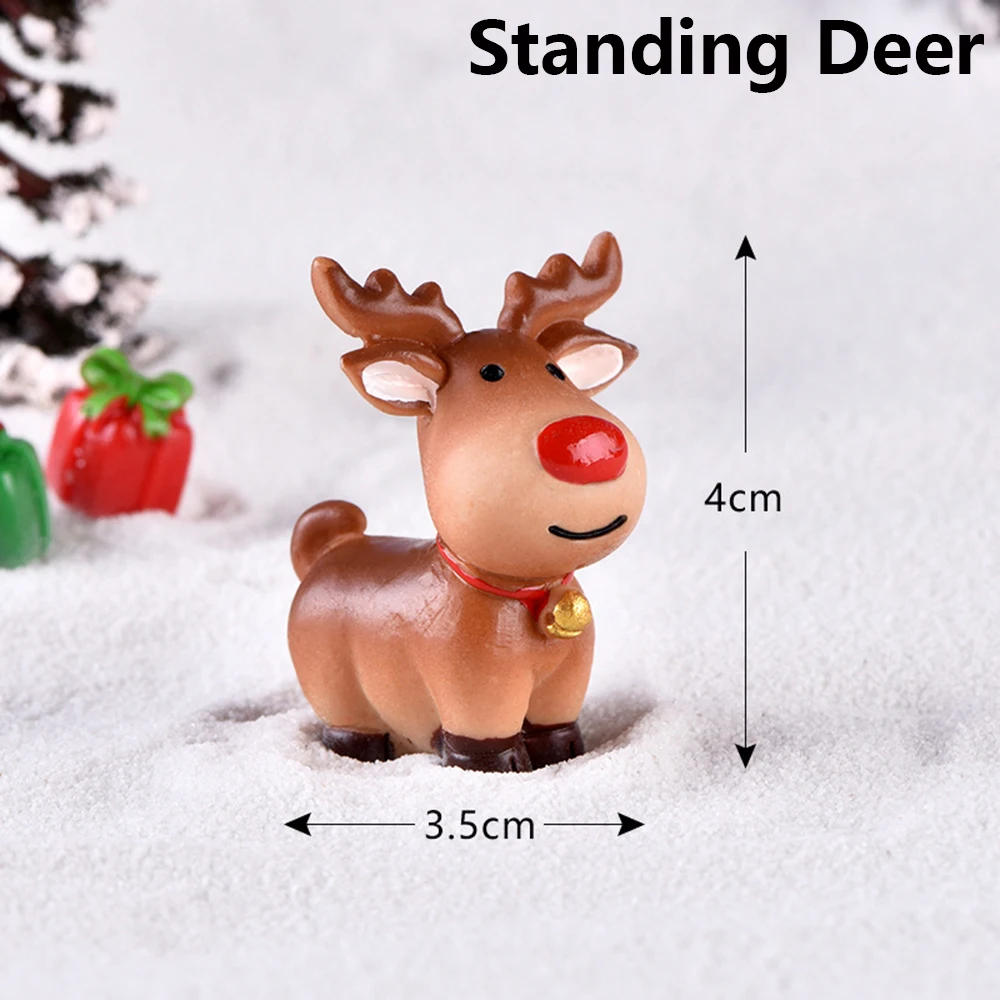 standing deer Новая мода Рождество миниатюрная карета украшение бонсай Мини Пейзаж Сказочный украшение для дома, сада Мини фигурки оленя подарок - Цвет: standing deer