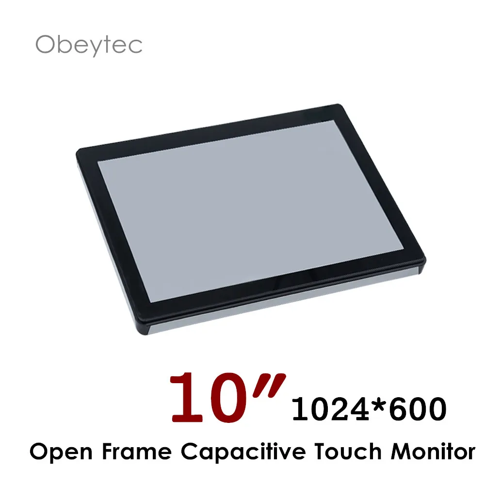 

Obeytec 10 inch touch screen monitor with PCAP capacitive touch screen, 1024*600, VGA DVI HDMI interface 200cd/m2 OB-OPM-101