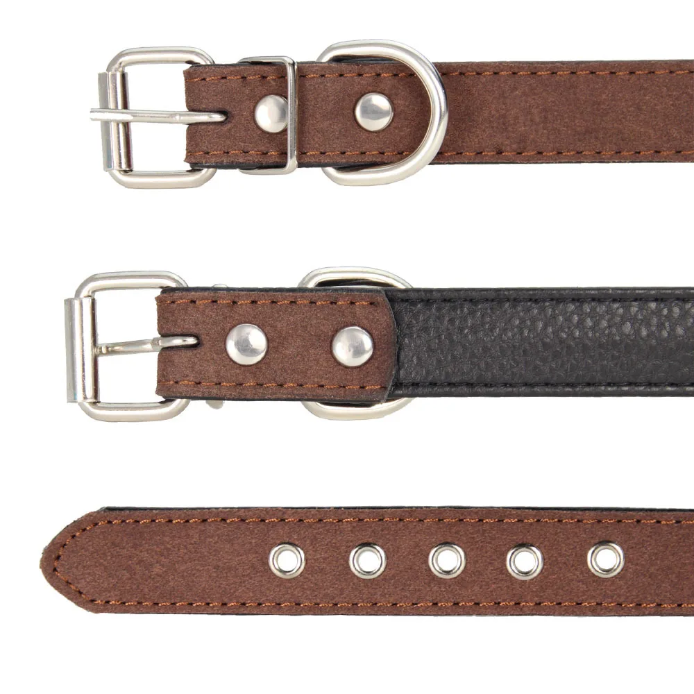 Pet Dog Collar Leather Adjustable Dogs Cats Collars Control Handle Training Pet Puppies Kittens Collar Pet Supplies Products