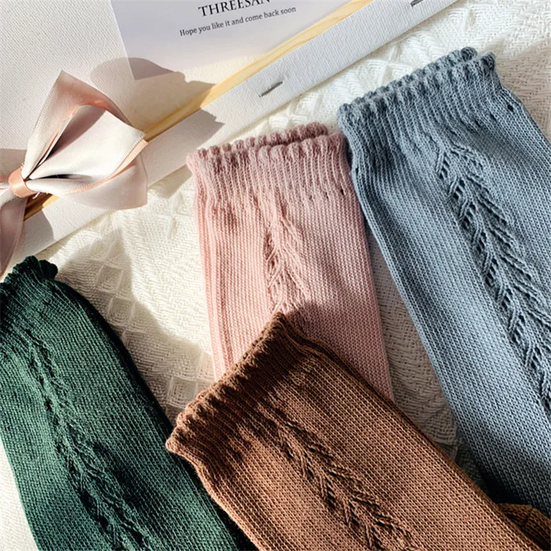Soft Cute Kids Knee High Socks Baby Boys Girls Cotton Mesh Breathable Soft Socks Newborn Infant Long Socks Suit For 0-8 Years