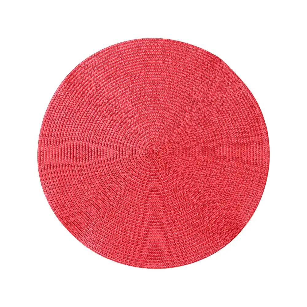 Round Weave Placemat Dining Table Mats Simple Style Non-Slip Heat Resistant Coaster Cushion Kitchen Party Decoration