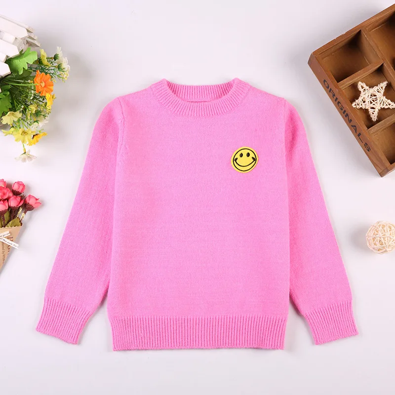 

2019 Spring And Autumn New Style Pullover CHILDREN'S Sweater Smiley BOY'S Baby GIRL'S-Simple Hundred Towers