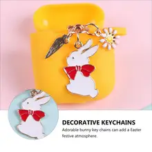 

6pcs Rabbit Pendants Stylish Charms Decorative Bag Ornaments Key Rings