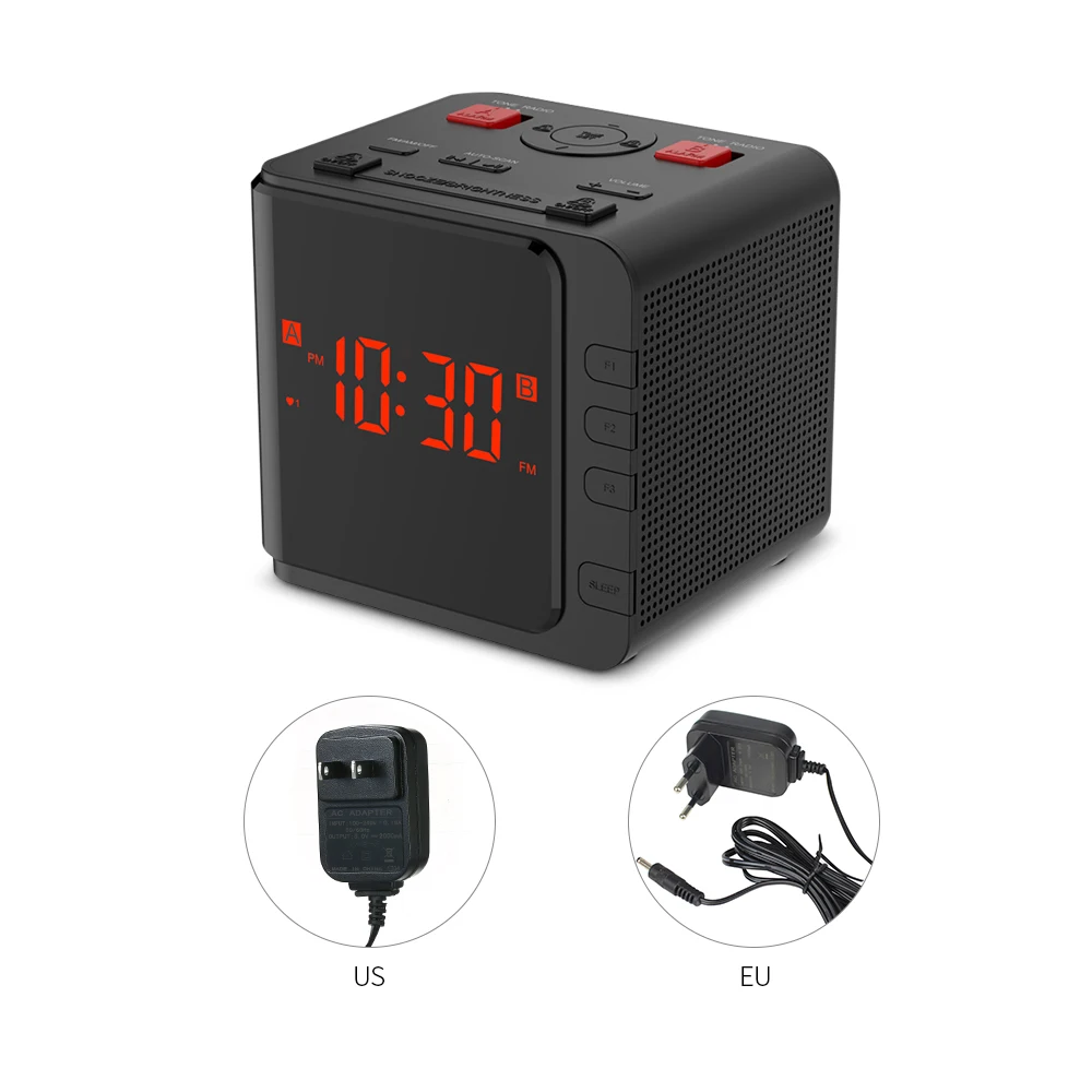 

Hot Digital LED Radio Alarm Clock AM/FM Radio+Dual Alarms with Snooze Function Adjustable Luminance USB Charging Port
