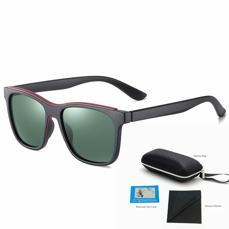 NYWOOH, мужские солнцезащитные очки, классические, брендовые, поляризационные, солнцезащитные очки, Ретро стиль, для путешествий, вождения, очки, UV400 - Цвет линз: Зеленый