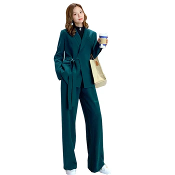 

Suit suit female new spring fashion temperament office lady casual professional suit wide leg pants 2 piece set women