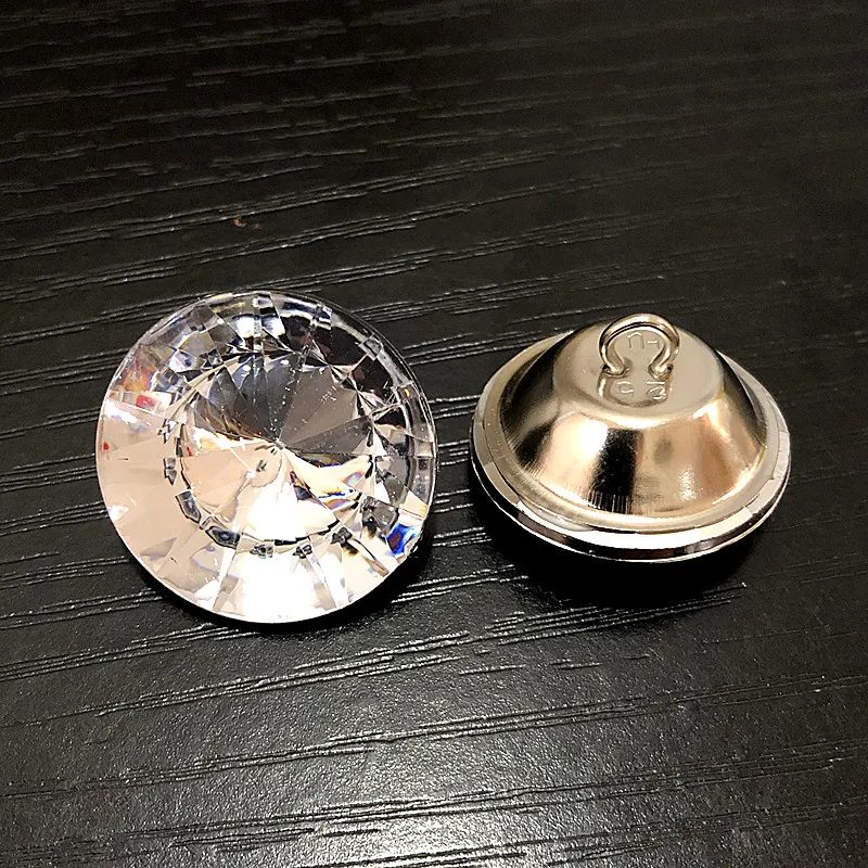 

25 мм 30 мм 100 шт./лот белые прозрачные акриловые пуговицы, Кристальные пуговицы для одежды, дивана, рукоделия, Швейные аксессуары «сделай сам»,...