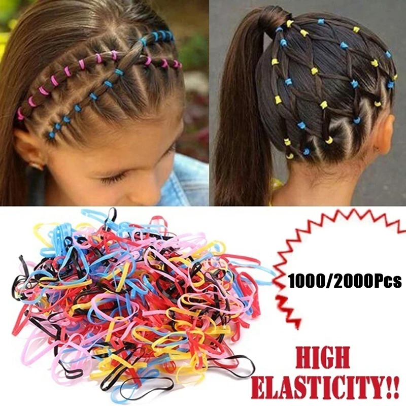 About 1000/2000pcs New Child Baby Candy Colors Elastic  Hair Band Holders Rubber Elastics Girl