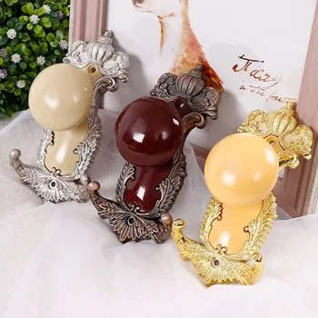 

2 Pcs Zinc Alloy Resin Wall Hook Tie Back Tassel Brush Holder Curtain Accessories Holdback Coat Hat Cap Hook