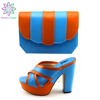 

New African Shoe for Women Ladies Italian Shoes and Bag Set Spring Shoes Platform Women Buckle Strap