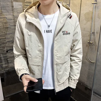

Autumn Hooded Men's Jackets Coat Trends Printing Men Jackets Windproof M-4XL Men's Jackets Coat