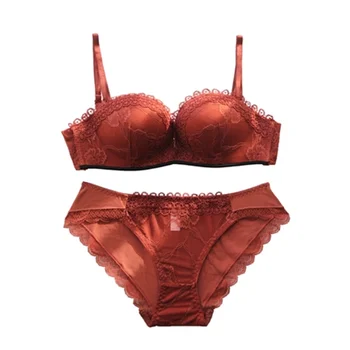 

Thickened New Half Cup Closed Small Chest Underwear, Ring-less Lace Seamless Bra Suit, Girl Bra