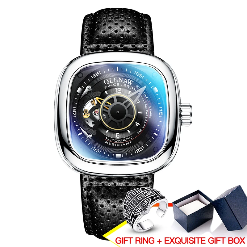 2021 new men's watch automatic machinery top brand luxury square large dial sports waterproof watch relegio masculi 
