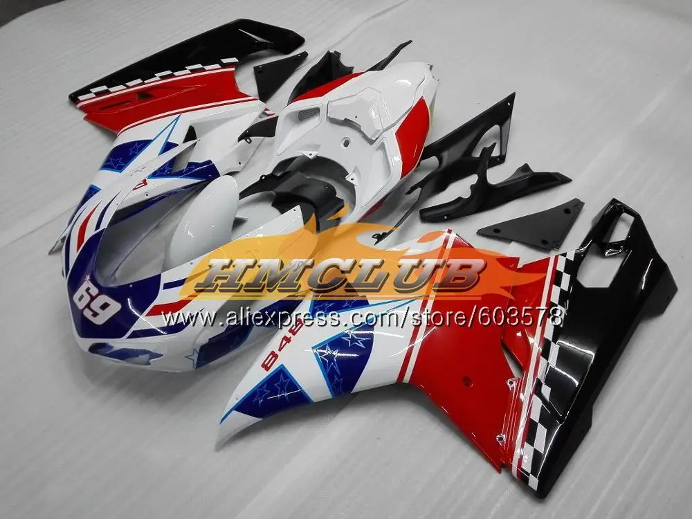 No. 18 848S для поездок на мотоцикле DUCATI 848R 1098R 848 1098 1198 S 07 08 09 11 12 39CL. 29 глянцевый черный 1098S 1198 S 2007 2008 2009 2010 2011 2012 обтекатель - Цвет: No. 18