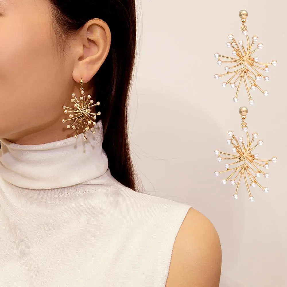 Модные темпераментные женские серьги с большой снежинкой изысканная подвеска