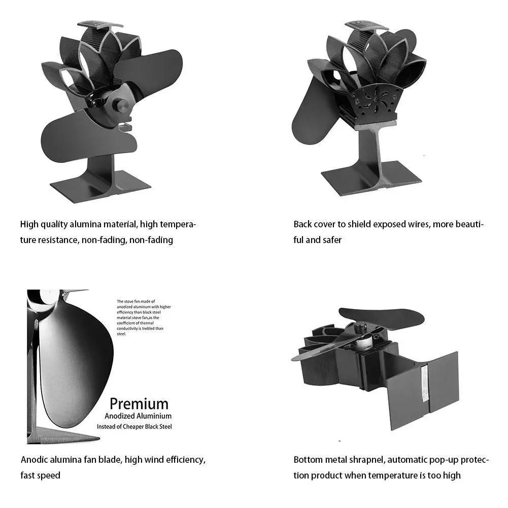 2 Лопасти Тепловая плита вентилятор для дерева/горелка бревна/камин увеличивает 80% более теплый воздух, чем 4 лопасти вентилятор экологически чистый