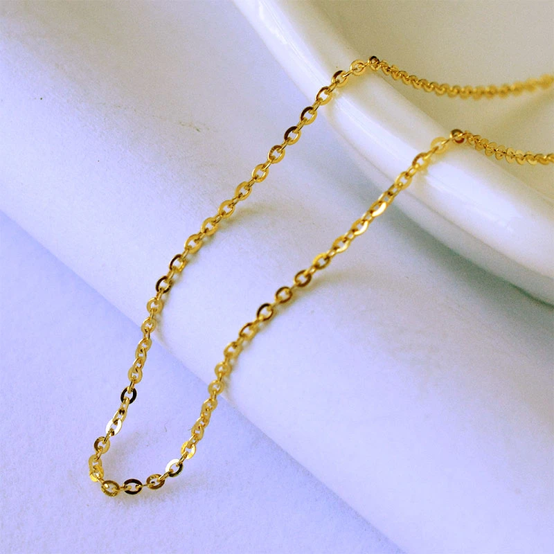 collar de oro de 18K para mujer, joyería auténtica estilo pesado, cadena de oro puro Au750 de 45cm, regalo de boda fino X5011|Collares de cadena| - AliExpress