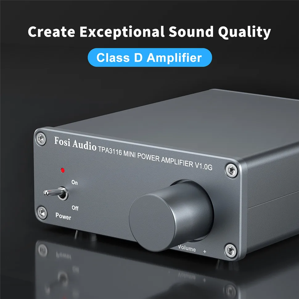 Fosi áudio v1.0g 2 canais estéreo amplificador