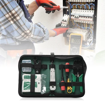 

10PCS Wire Strippers Pliers Internet Cable Crimping One Set Network Clamp Wire Stripper Cable Cutter With Screwdriver Tools