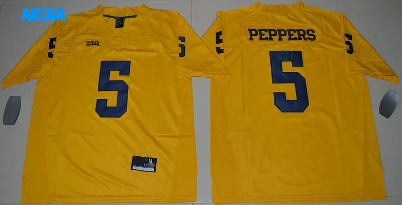 Новое поступление высокое качество Jabrill Peppers#5 Футболка колледжа ограниченная Спортивная футболка S-XXXL - Цвет: 6