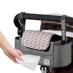 Organisateur de poussette pour bébé, sac à couches extensible avec bandoulière, porte gobelet, poche à fermeture éclair, accessoires de voyage, nouvelle collection 
